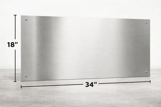 18" x 34" stainless steel kick plate