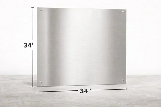 34" x 34" stainless steel kick plate