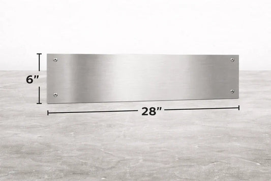 6" x 28" stainless steel kick plate
