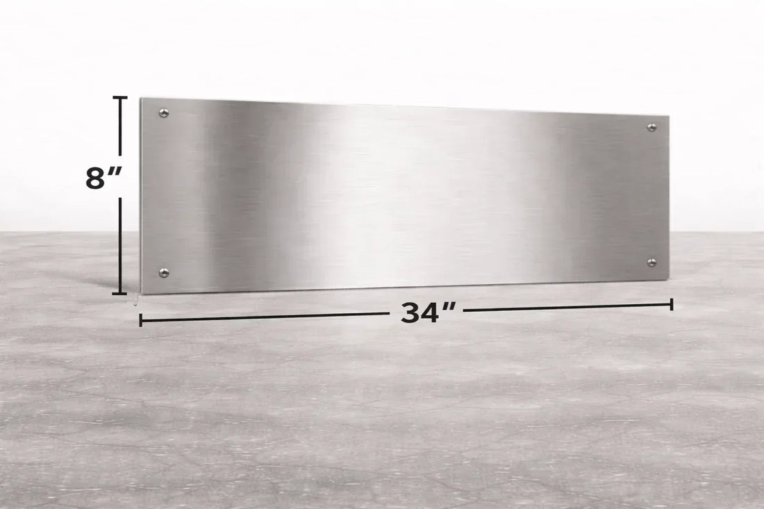 8" x 34" stainless steel kick plate