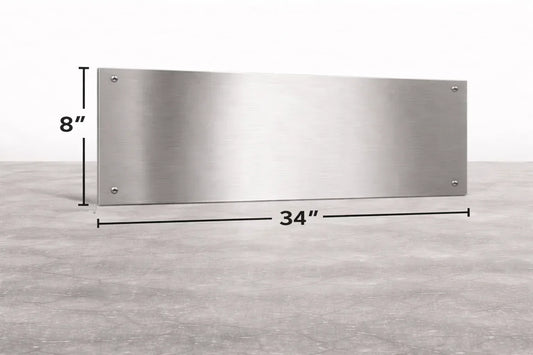 8" x 34" stainless steel kick plate