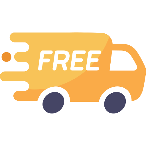 Orange truck with 'FREE' text on a white background